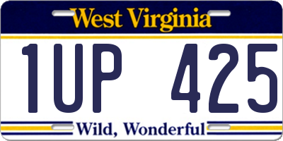 WV license plate 1UP425