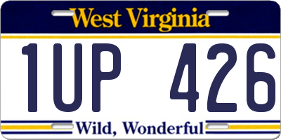WV license plate 1UP426