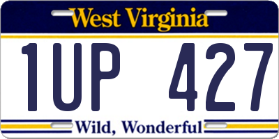 WV license plate 1UP427