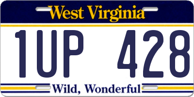 WV license plate 1UP428