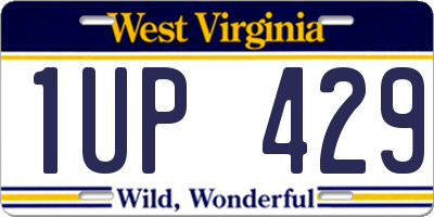 WV license plate 1UP429