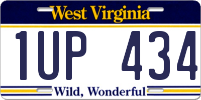 WV license plate 1UP434