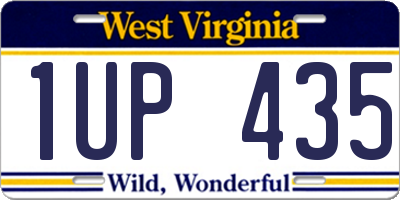 WV license plate 1UP435