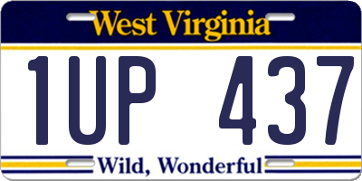 WV license plate 1UP437