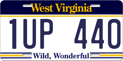 WV license plate 1UP440