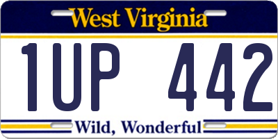 WV license plate 1UP442