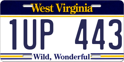 WV license plate 1UP443