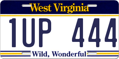 WV license plate 1UP444