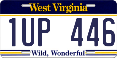 WV license plate 1UP446