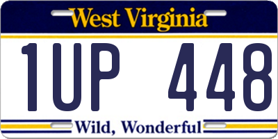 WV license plate 1UP448