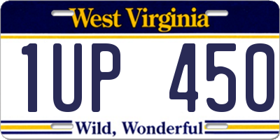WV license plate 1UP450