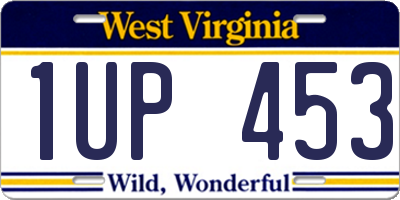 WV license plate 1UP453