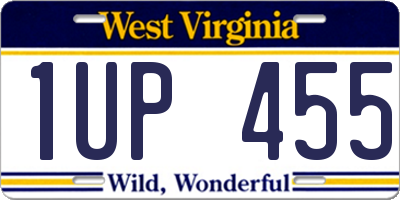 WV license plate 1UP455