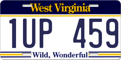 WV license plate 1UP459