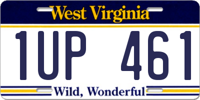 WV license plate 1UP461