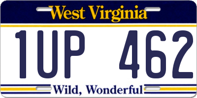 WV license plate 1UP462