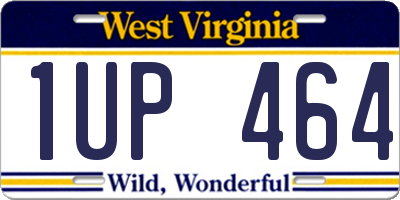 WV license plate 1UP464
