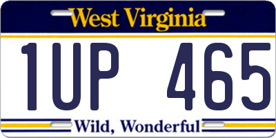 WV license plate 1UP465