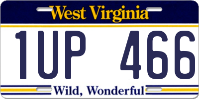 WV license plate 1UP466