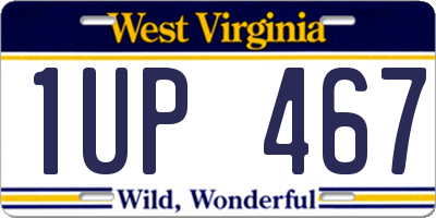 WV license plate 1UP467