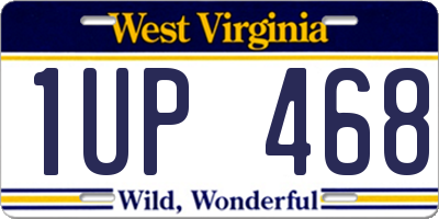 WV license plate 1UP468