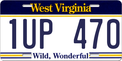 WV license plate 1UP470