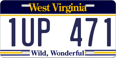 WV license plate 1UP471
