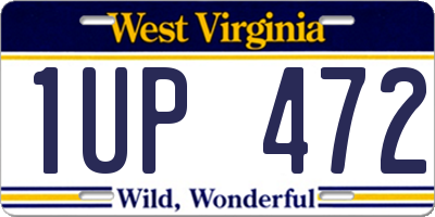 WV license plate 1UP472