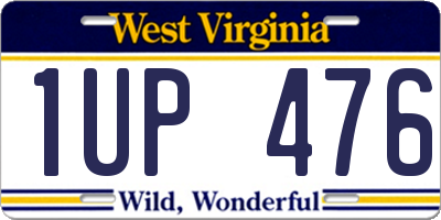 WV license plate 1UP476