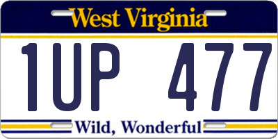 WV license plate 1UP477