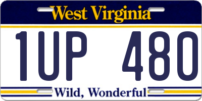 WV license plate 1UP480