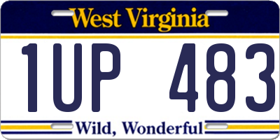 WV license plate 1UP483