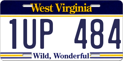 WV license plate 1UP484