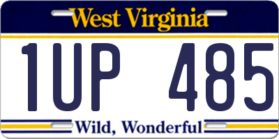 WV license plate 1UP485
