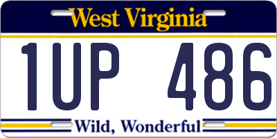 WV license plate 1UP486