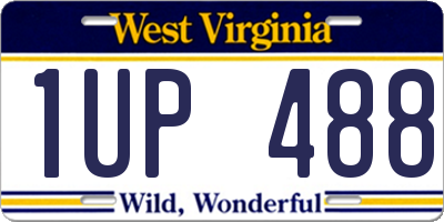 WV license plate 1UP488