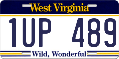 WV license plate 1UP489