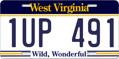 WV license plate 1UP491
