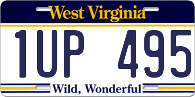 WV license plate 1UP495