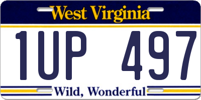 WV license plate 1UP497