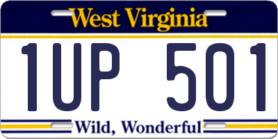 WV license plate 1UP501