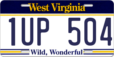 WV license plate 1UP504