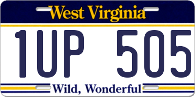 WV license plate 1UP505