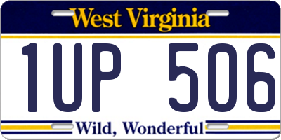 WV license plate 1UP506