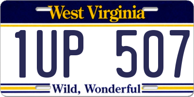 WV license plate 1UP507