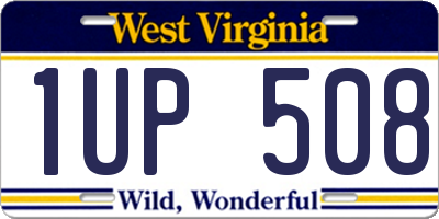 WV license plate 1UP508