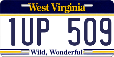 WV license plate 1UP509