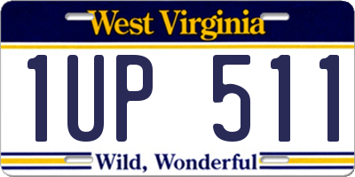 WV license plate 1UP511
