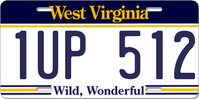 WV license plate 1UP512