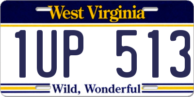 WV license plate 1UP513